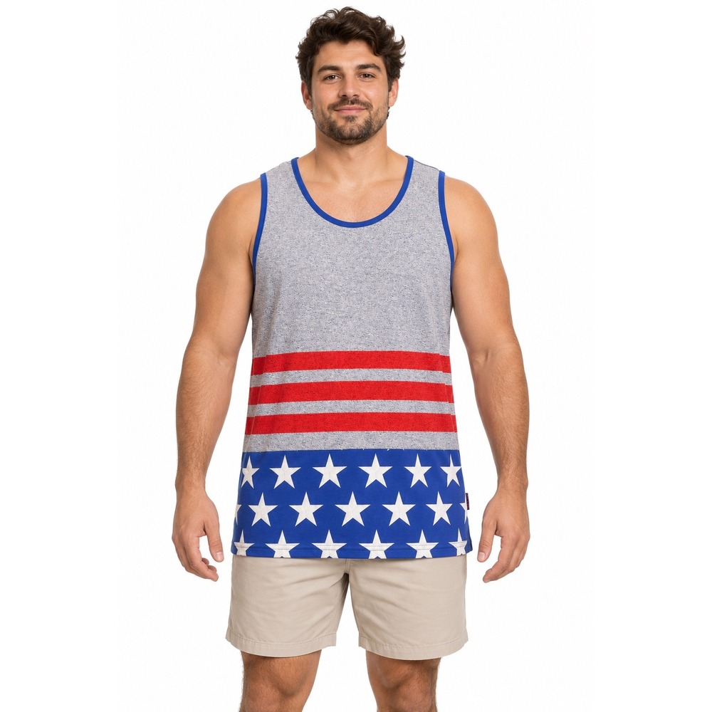 NWT Brooklyn Cloth Tank Top Mens XL Stars Stripes Americana Red White Blue 1095